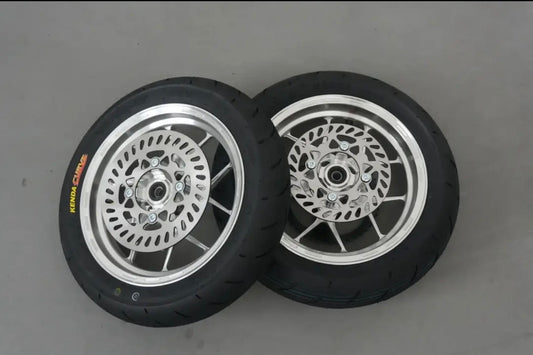 12 in Chrome supermoto wheelset